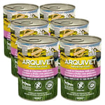 ARQUIVET Pack 6 unités - Adult - Agneau et Poulet aux petits pois et huile de saumon - 400 g - Aliments humides pour chiens - Pour chiens adultes, Toutes Races