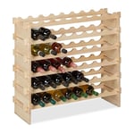 Relaxdays casier à vin, pour 48 Bouteilles, étagère Bouteilles, empilable, HxLxP : 73 x 82 x 25 cm, Bois de pin, Nature