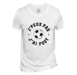 T-Shirt Homme Col V J'peux Pas J'ai Foot Football Sport Equipe Ballon