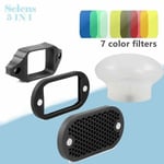 Selens Magnetic Honeycomb Grid Spot + Sphere Diffuser Kit  for Nikon Canon Flash