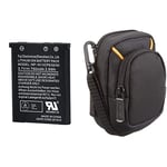 Praktica PRA158 NP-45 Lithium-Ion Battery for WP240, Z250 and Z212 Luxmedia Cameras, Black & Amazon Basics Camera bag for compact cameras, medium size