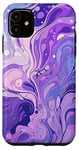 iPhone 11 Swirl Purple Color Illustration Pattern Abstract Art Case