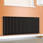 NRG Premium Black 600 x 1593 mm Radiator | Oval Column Single Panel Designer Central Heating Radiators UK