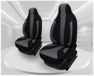 Housses de siège sur Mesure pour sièges Auto compatibles avec Audi A4 B7 2004–2008 conducteur et Passager Housses de siège FB : PL407 (Noir/Gris)