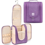 BOACAY Trousse de Toilette Femme, Homme, Enfant, Sac de Voyage Cosmétique à Suspendre, Vanity Souple et Pliable pour la Douche ou Maquillage