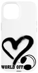 Coque pour iPhone 15 Casque Musique Coeur Techno House Amour