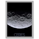 NASA Dawn Spacecraft Dwarf Planet Ceres Close Up Poster Artwork Framed Wall Art Print A4