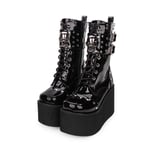 LIGEIAOGIAO Filles Femmes Lolita Dames Chaussures Bottes Femmes Talons Hauts 35-40-Noir_39