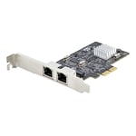 StarTech.com 2-Port 2.5Gbps NBASE-T PCIe Network Card, Intel I225-V, Dual-Port Computer Network Card, Multi-Gigabit NIC, PCI Express Server LAN Card, Desktop Ethernet Interface (PR22GI-NETWORK-CARD)