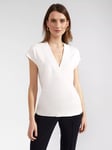 Hobbs Jonie V-Neck Cap Sleeve Top, Ivory