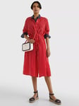 Tommy Hilfiger Midi Stripe Shirt Dress, Red