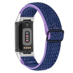 Vävd Nylonarmband Fitbit Charge 5 Lila/Blå