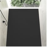 Receveur de douche 80 x 100 cm extra plat cover en résine surface ardoisée noir - Noir