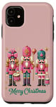 iPhone 11 Preppy Pink Nut cracker Merry Christmas Cute Xmas Nutcracker Case