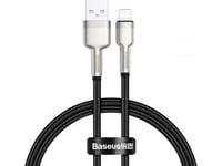 Usb-A To Lightning Cable Baseus Cafule Metal Series, 18W, 2.4A, 0.25M, Black Caljk-01