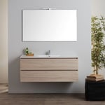 ARMOIRE DE TOILETTE MURALE AVEC LAVABO INTÉGRÉ ET MIROIR SÉRIE BERLIN 120 CM