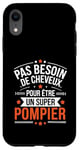 Coque pour iPhone XR Super Pompier Humour Cadeau Pompier Homme Chauve Pompier