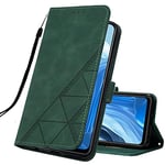 IMEIKONST Coque pour Nokia C32, Magnétique Cuir PU Premium Portefeuille avec Fentes pour Cartes Antichoc Étui à Rabat Housse pour Nokia C32. Style d'affaires Dark Green YBS