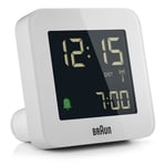 Braun digital vekkerklokke radiostyrt hvit BC09W-DCF