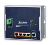 PLANET IP30 Industrial Wall-mount Kabelruter Gigabit Ethernet Blå, Grå