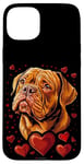 Coque pour iPhone 15 Plus Saint-Valentin Dogue de Bordeaux