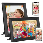 Frameo 10.1Pouces Cadre Photo Numérique WiFi,Mémoire Iinterne de 32 Go avec Écran Tactile HD 1280 * 800 IPS,Rotation Automatique,Facile Partage de Photos ou de Vidéos Via Frameo (2 Paquet)