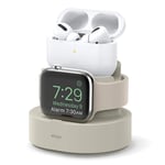 elago 2 in 1 Charger Station Compatible with for Apple Watch Series 7/6/SE/5/4/3/2/1, Compatible with AirPods Pro, Compatible with iPhone 11 Pro Max, Pro [Original Cables NOT Included] (Classic White)