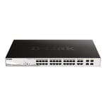 D-LINK D-Link DGS 1210-28MP - Commutateur intelligent 24 x 10/100/1000 (PoE+) + 4 combo Gigabit de bureau, Montable sur rack PoE+ (370 W)