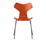 Fritz Hansen - 3130 Grand Prix, Färgad Ask, Paradise Orange, Underrede Brown Bronze - Spisestoler - Arne Jacobsen - Oransje - Metall/Tre