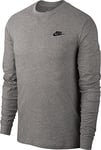 Nike AR5193-063 M NSW CLUB TEE - LS Sweatshirt Men's DK GREY HEATHER/BLACK L-T