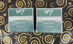 2 X ORIGINAL.. No7 Skincare Future Renew Damage Reversal Night Cream 50ml X 2