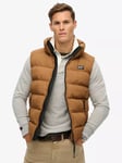 Superdry Sports Puffer Gilet, Tobacco Brown