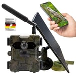 Technaxx 4G caméra de Chasse Nocturne TX-189 + Panneau Solaire 5W - 4MP FullHD, Détection de Mouvement PIR jusqu'à 12m, 18000 mAh, Vision Nocturne, Connexion Réseau Mobile 4G, Angle de Vue 100°