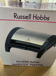 Russell Hobbs  Sandwich Toaster Classic Satin 2 Portion Easy Clean Non Stick New