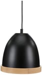 Homemania Lampe à suspension Studio Noir en métal, bois, 21 x 21 x 90 cm