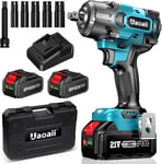 1/2in Electric Impact Wrench 1000Nm Torque Truck Impact Gun , 2X 4.0Ah Batteries