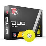 Wilson Staff 2023 Duo Soft NFL Golf Balls - 12 Balls, Yellow, Pittsburgh Steelers