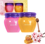 Lip Sleeping Mask Lip Balm Skincare Set,Honey Sakura Moisturizing Lip Plumper 2