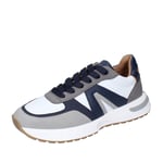 Chaussures Homme ALEXANDER SMITH 43 EU Sneakers Blanc Cuir Bleu EX541-43