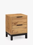 Julian Bowen Bali 2 Drawer Beside Table, Oak