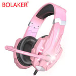 Casque gaming filaire BOLAKER G9000 pour PC/PS4/Xbox/Switch - Rose