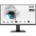 MSI PRO MP2412 Écran Bureautique 23.8" Full HD - Dalle VA 1920x1080, 100Hz, Confort Oculaire, Montable VESA, Haut-Parleurs Intégrés, Supporte Display Kit, Inclinaison Réglable - HDMI 1.4b, DP 1.2a