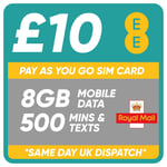 EE SIM CARD - £10 Data Pack - FITS ALL PHONES - DATA ROLLOVER