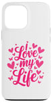 iPhone 13 Pro Max I Love My Life. Passion Heart Butterfly Lovely Design Case