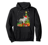 Tiger Xmas Tree Lighting Santa Hat White Tiger Christmas Pullover Hoodie