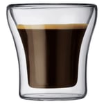 Bodum ASSAM Coffee Glass Set (Double-Walled, Dishwasher Safe, 0.1 L/4 oz) - Pack of 2, Transparent