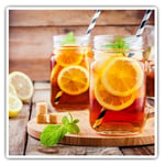 2 x Square Stickers 7.5 cm - Iced Tea Lemonade Ice Drink Cafe Cool Gift #16543