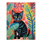 Henri Matisse Style Black Cat In The Jungle Acrylic Painting Unframed Wall Art Print Poster Home Decor Premium