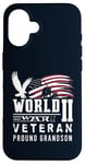 iPhone 16 World War II 2 Veteran Proud Grandson Service Eagle Flag Case