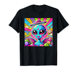 Colorful Alien with Halo and Wings Cool Pop Art T-Shirt